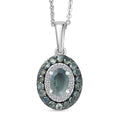 Narsipatnam Alexandrite and Luxuriant Lab Grown Diamond G-H SI 1.00 ctw Regal Shift Halo Pendant Necklace in Rhodium Over Sterling Silver 20 Inches - Sticky add to cart bar
