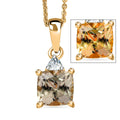 AAA Turkizite and Luxuriant Lab Grown Diamond G-H SI 2.00 ctw Modern Royale Pendant Necklace in 18K Vermeil Yellow Gold Over Sterling Silver 20 Inches - Sticky add to cart bar