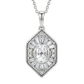 D'Joy White Topaz 1.80 ctw Victorian Royale Pendant Necklace in Rhodium Over Sterling Silver 20 Inches - Sticky add to cart bar