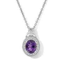 EverTrue African Amethyst, White Zircon Pendant in Platinum Bond with Stainless Steel Necklace (20 Inches) 3.00 ctw 4457666