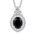 EverTrue Thai Black Spinel and White Zircon 4.15 ctw Pendant in Platinum Bond with Stainless Steel Necklace 20 Inches - Sticky add to cart bar