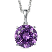 EverTrue Rose De France Amethyst Pendant Necklace (20 Inches) in Stainless Steel 6.65 ctw