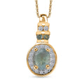 Narsipatnam Alexandrite and Luxuriant Lab Grown Diamond G-H SI 0.50 ctw Crown Halo Pendant Necklace in 18K Vermeil Yellow Gold Over Sterling Silver 20 Inches - Sticky add to cart bar