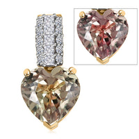 Certified & Appraised AAA Turkizite and Luxuriant Lab Grown Diamond G-H SI 3.26 ctw Pendant Necklace in 10K Yellow Gold (20 Inches) (Del. in 7-10 days)