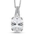 D'Joy White Topaz 7.90 ctw Royal Sparkle Pendant Necklace in Rhodium Over Sterling Silver 20 Inches - Sticky add to cart bar