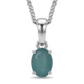 D'Joy Premium Grandidierite 0.50 ctw Solitaire Pendant Necklace in Rhodium Over Sterling Silver 20 Inches - Sticky add to cart bar