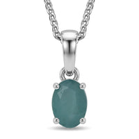 D'Joy Premium Grandidierite 0.50 ctw Solitaire Pendant Necklace in Rhodium Over Sterling Silver 20 Inches