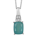 D'Joy Premium Grandidierite and Moissanite 2.35 ctw Timeless Rare Spark Pendant Necklace in Rhodium Over Sterling Silver 20 Inches - Sticky add to cart bar