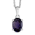 D'Joy Premium Catalina Iolite 0.60 ctw Solitaire Pendant Necklace in Platinum Over Sterling Silver 20 Inches - Sticky add to cart bar