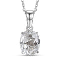 D'Joy White Topaz Pendant Necklace (20 Inches) in Rhodium Over Sterling Silver 3.50 ctw - Sticky add to cart bar