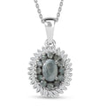 D'Joy Narsipatnam Alexandrite and Diamond 1.10 ctw Eclipse Empress Pendant Necklace in Rhodium Over Sterling Silver 20 Inches - Sticky add to cart bar