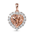 Certified & Appraised AAA Marropino Morganite and Luxuriant Lab Grown Diamond G-H SI 4.85 ctw Pendant Necklace in 10K Rose Gold 20 Inches - Sticky add to cart bar