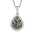 D'Joy Premium Green Sapphire, Moissanite Secret Garden Bloom Pendant Necklace (20 Inches) in Rhodium Over Sterling Silver 3.00 ctw - Sticky add to cart bar