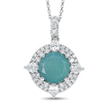 D'Joy Premium Grandidierite and Moissanite 4.25 ctw Pendant Necklace in Rhodium Over Sterling Silver (20 Inches) - Sticky add to cart bar