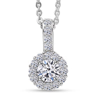 Luxuriant Lab Grown Diamond (G-H, SI) Pendant Necklace (20 Inches) in Rhodium Over Sterling Silver 0.50 ctw