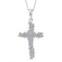 Luxuriant Lab Grown Diamond (G-H, SI) Spark Cross Pendant Necklace