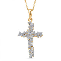 Luxuriant Lab Grown Diamond (G-H, SI) Spark Cross Pendant Necklace