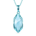 D'Joy AAA Larimar 3.40 ctw Pendant Necklace in Blue E-coat Sterling Silver 20 Inches - Sticky add to cart bar