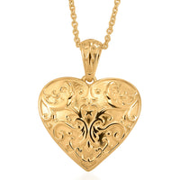 EverTrue Bronzella Collection Heart Pendant in 18K YG Plated Bronze with ION Plated YG Stainless Steel Necklace (20 Inches)