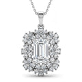 D'Joy Moissanite 5.30 ctw Pendant Necklace in Rhodium Over Sterling Silver (20 Inches) - Sticky add to cart bar