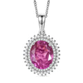 EverTrue African Lilac Quartz (Triplet) and White Zircon 4.70 ctw Bloom Glow Pendant in Platinum Bond with Stainless Steel Necklace 20 Inches - Sticky add to cart bar