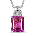 EverTrue African Lilac Quartz (Triplet) 6.85 ctw Solitaire Texture Pendant in Platinum Bond with Stainless Steel Necklace 20 Inches - Sticky add to cart bar