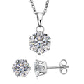 2 Piece Set - Purple Austrian Crystal Solitaire Earrings and Pendant Necklace (18 Inches) in Stainless Steel - Sticky add to cart bar