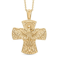 Ever Bronzella Collection Cross Pendant in 18K YG Plated Bronze with ION Plated YG Stainless Steel Necklace (20 Inches)