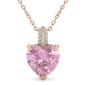 D'Joy AAAA Patroke Kunzite and Moissanite 5.25 ctw Blush of Love Pendant Necklace in 18K Vermeil Rose Gold Over Sterling Silver 20 Inches - Sticky add to cart bar