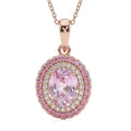 D'Joy AAAA Patroke Kunzite and Multi Gemstone 3.25 ctw Floral Radiance Pendant Necklace in 18K Vermeil Rose Gold Over Sterling Silver 20 Inches - Sticky add to cart bar