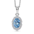 Certified & Appraised Luxoro Santa Maria Aquamarine and Diamond I2 1.30 ctw Pendant Necklace in 10K White Gold (20 Inches) (Del. In 7-10 Days) - Sticky add to cart bar