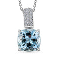 Certified & Appraised AAA Mangoro Aquamarine and Luxuriant Lab Grown Diamond G-H SI 2.99 ctw Pendant Necklace in 10K White Gold (20 Inches) (Del. in 7-10 Days) - Sticky add to cart bar