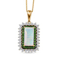 D'Joy AAA Ethiopian Welo Opal, Multi Gemstone Antique Mirror Pendant Necklace (20 Inches) in 18K Vermeil YG Over Sterling Silver 3.70 ctw - Sticky add to cart bar