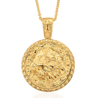 EverTrue Bronzella Collection Pendant in 18K YG Plated Bronze with ION Plated YG Stainless Steel Necklace (20 Inches)