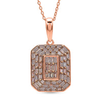 D'Joy Natural Blue Diamond Cluster Halo Pendant Necklace (20 Inches) in Rhodium Over Sterling Silver 0.50 ctw