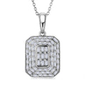 D'Joy Natural Blue Diamond Cluster Halo Pendant Necklace (20 Inches) in Rhodium Over Sterling Silver 0.50 ctw - Sticky add to cart bar