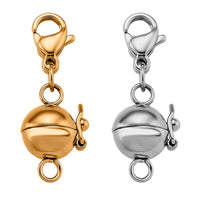 8mm Secure Latch Magnetic Lock with 9mm Lobster Clasp in ION Plated YG and Stainless Steel