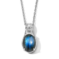 EverTrue Malagasy Labradorite 6.40 ctw Pendant Neckalce in Stainless Steel 20 Inches