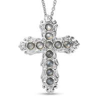 EverTrue Titanium Moonstone 1.40 ctw Pendant Necklace in Stainless Steel 20 Inches