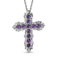 EverTrue African Amethyst 1.60 ctw Pendant Necklace in Stainless Steel 20 Inches