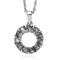 EverTrue Titanium Moonstone 1.50 ctw Pendant Necklace in Stainless Steel 20 Inches