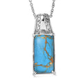 EverTrue Mojave Blue Turquoise 10.10 ctw Pendant Necklace in Stainless Steel 20 Inches - Sticky add to cart bar
