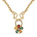 D'Joy Premium Multi Sapphire and White Zircon 1.30 ctw Color Bloom Pendant Necklace in 18K YG Plated Sterling Silver 20 Inches - Sticky add to cart bar