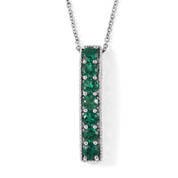 EverTrue Lab Created Emerald 3.25 ctw Pendant in Platinum Bond with Stainless Steel Necklace (20 inches)