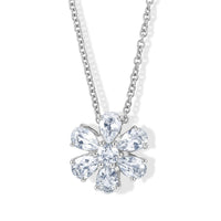 EverTrue Petalite 2.00 ctw Pendant in Platinum Bond with Stainless Steel Necklace (20 Inches)