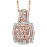 Epic Deal D'Joy Natural Pink and White Diamond (I3) Pendant Necklace (20 Inches) in 18K Vermeil RG Over Sterling Silver 0.75 ctw