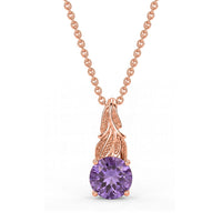 EverTrue Rose De France Amethyst Pendant in 18K RG Plated with ION Plated RG Stainless Steel Necklace (20 Inches) 2.70 ctw