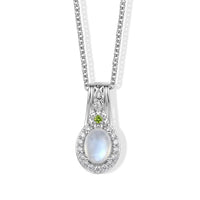 EverTrue White Moonstone, Multi Gemstone Pendant in 18K YG Plated and Platinum Bond with Stainless Steel Necklace (20 Inches) 1.90 ctw