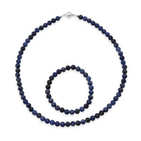 Unakite Beaded Stretch Bracelet and Necklace (18 Inches) in Sterling Silver 200.00 ctw