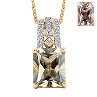 Certified & Appraised Luxoro AAA Turkizite and Diamond I2 4.04 ctw Pendant Necklace in 10K Yellow Gold (20 Inches)